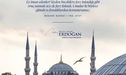 Cumhurbaşkanı Erdoğan: 'Ramazan-ı Şerif'in milletimiz, İslam alemi ve tüm insanlık için hayırlar getirmesini diliyorum'