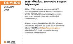 YÖKDİL'e giriş belgeleri erişime açıldı