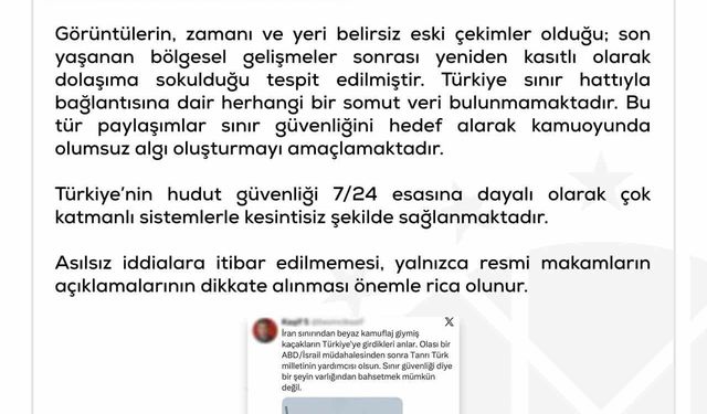 DMM: 'İran sınırından Türkiye'ye kaçak giriş yapıldığı iddiasıyla paylaşılan görüntüler dezenformasyon içermektedir'