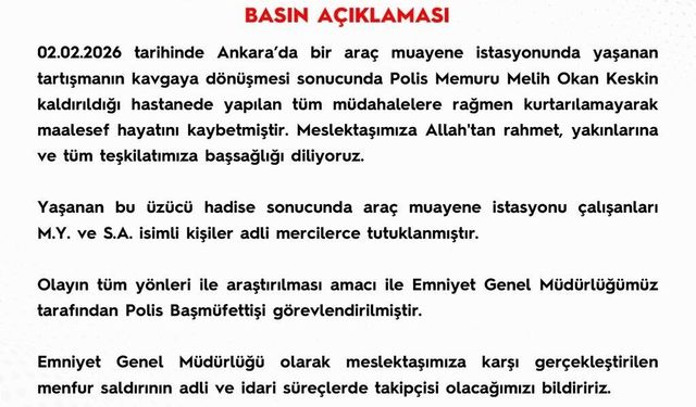 Polis memuru Keskin'in öldüğü kavgada 2 tutuklama