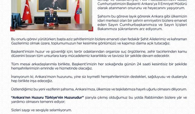 Ankara İl Emniyet Müdürü Yüksek: 'Mücadelemiz kararlılıkla ve tavizsiz bir şekilde devam edecektir'