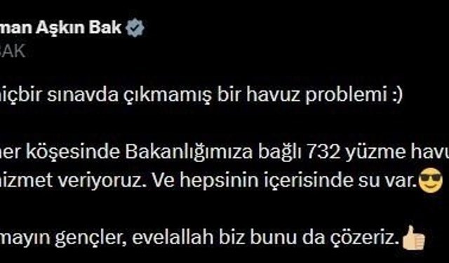 Bakan Bak'tan Marmaris Belediyesindeki havuz sorununa tepki