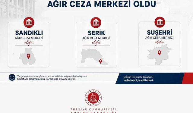 Bakan Gürlek: 'Sandıklı, Serik ve Suşehri Ağır Ceza Mahkemelerini kurduk'
