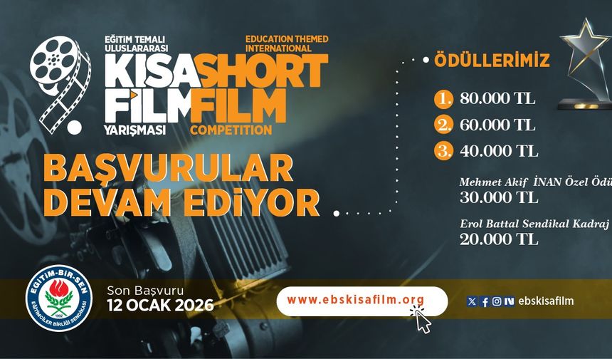 'Eğitim' temalı 9. Uluslararası Kısa Film Yarışması'na başvurular 12 Ocak'ta sona eriyor