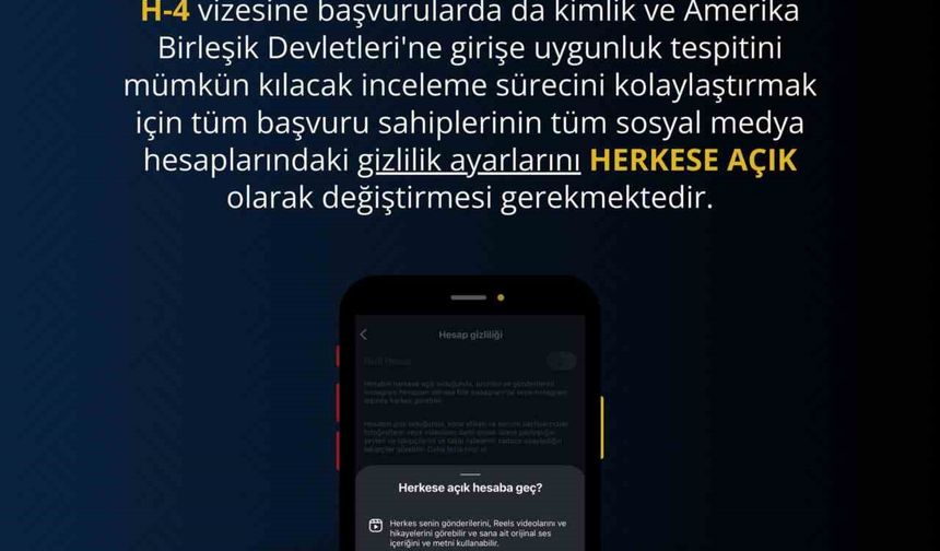 ABD Büyükelçiliği: 'Vize başvurusu yapacak kişilerin sosyal medya hesaplarını herkese açık hale getirmesi gerekiyor'