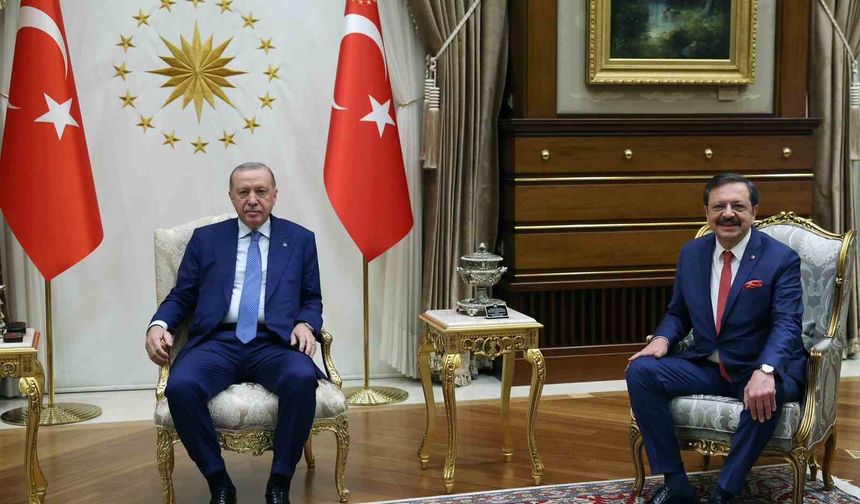 Cumhurbaşkanı Erdoğan, TOBB Başkanı Hisarcıklıoğlu'nu kabul etti