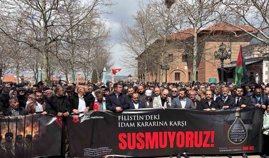 Ankara'da Filistinlilere yönelik idam kararı protesto edildi