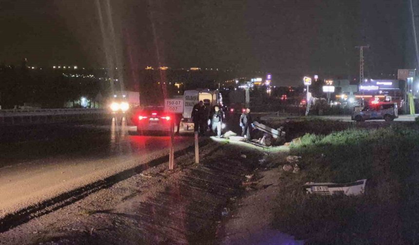 Ankara'da kontrolü kaybeden araç takla attı: 1 ölü, 2 yaralı
