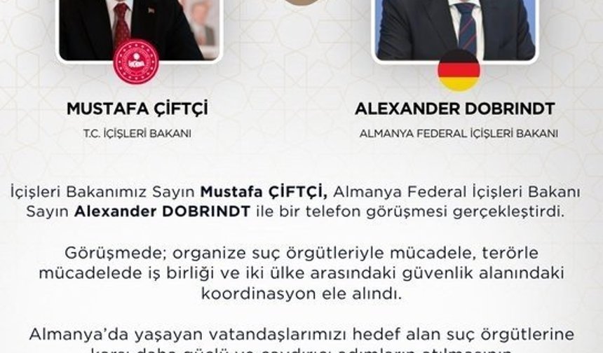 Bakan Çiftçi Alman mevkidaşı ile telefonda görüştü