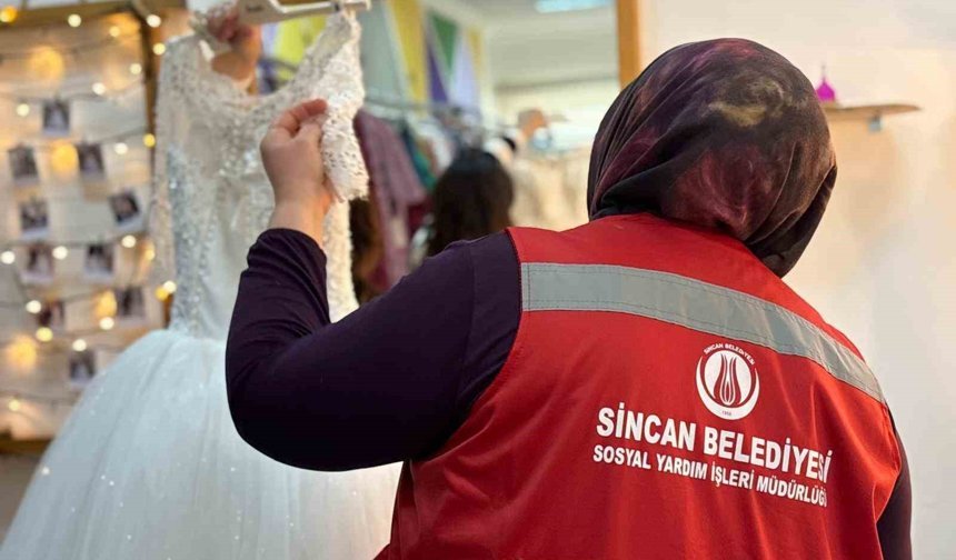 Sincan Belediyesi'nden ihtiyaç sahibi çiftlere gelinlik desteği