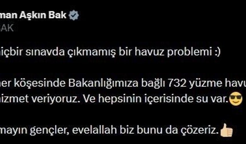 Bakan Bak'tan Marmaris Belediyesindeki havuz sorununa tepki