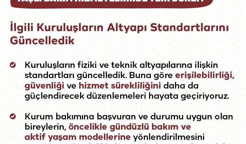 Bakanlıktan huzurevlerine yönelik yeni düzenleme