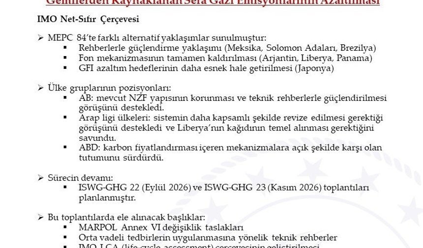 IMO Deniz Çevresini Koruma Komitesi'nin kararları açıklandı