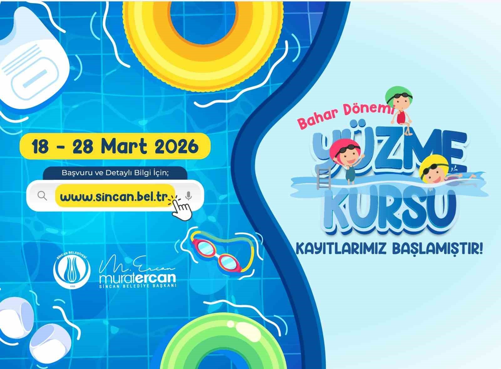 Sincan Belediyesi'nin bahar dönemi yüzme kurs kayıtları başladı, son tarih 28 Mart